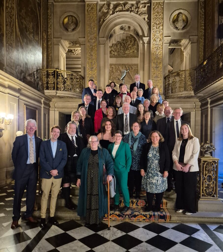 HHAG members at drinks in Chatsworth's Painted Hall